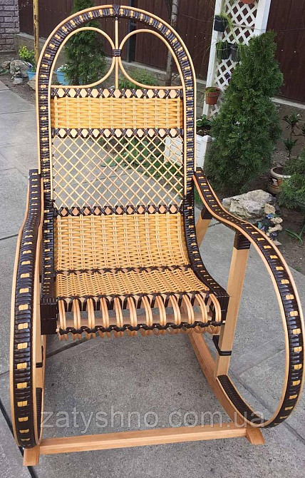 Крісло гойдалка з лози та ротанга | крісло-гойдалка плетена складана | крісло гойдалка з лози більше Київ - фото 5