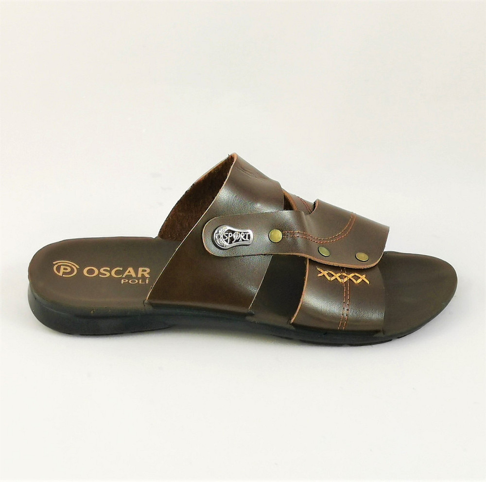 Чоловічі Шльопанці Тапочки Сланці Коричневі Шкіряні (розміри: 41,42,43,44,45) Дніпро - фото 3