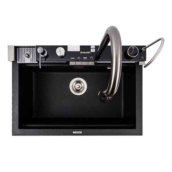VALESO Гранітна мийка VALESO IRENA 6846 матова Чорний металік Киев