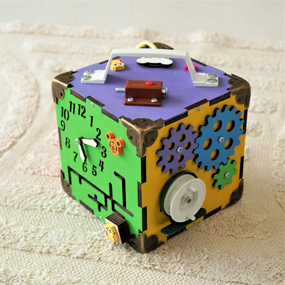 Маленький Бізікуб 15*15*15 Різнобарвний дитячий розвивальний куб міні Бізіборд Тернопіль - фото 2