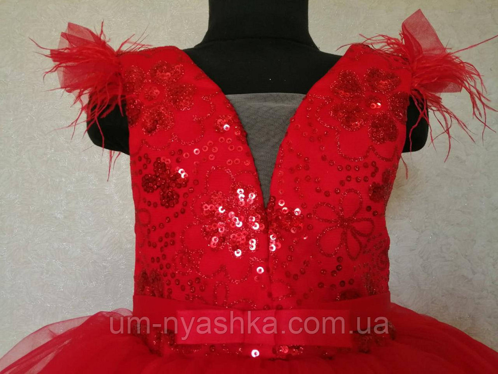 Детское нарядное платье удлиненное сзади красный 116-134 Кривой Рог - изображение 4