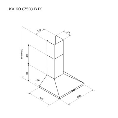 Витяжка кухонна Pyramida KX 60 (750) B IX Вінниця - фото 7