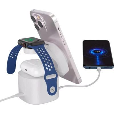 Зарядное устройство Canyon 4-in-1 wireless charging stand 30W + cable 1.0m white (CNS-WCS405WW/A) Винница - изображение 8