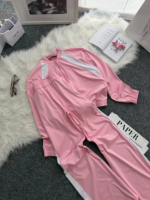 Жіночий прогулянковий костюм-двійка: кофта та штани трикотаж Рожевий, 46/48 Одеса - фото 4