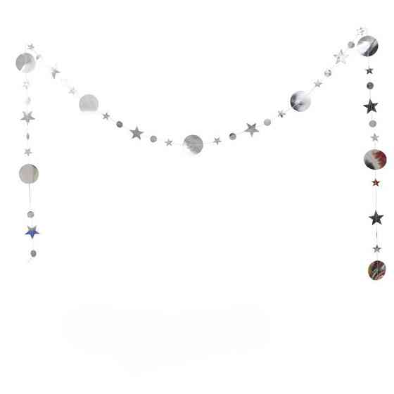 Гірлянда Зірочки та кружки на нитці 4 м сріблястий Київ