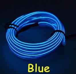 Светодиодная лента RESTEQ синяя 3 м LED неоновый провод с контроллером для вечеринок авто декора костюмов Киев
