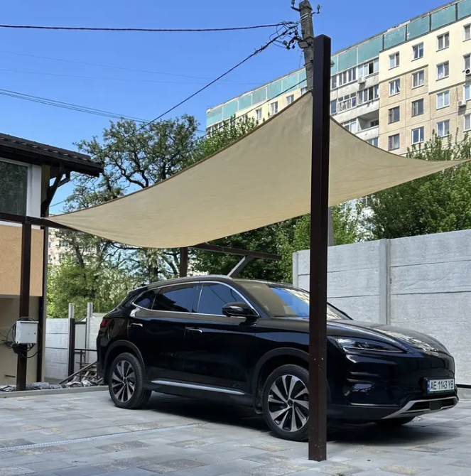 Тент навіс затінюючий прямокутний 4х5м сітка (Молочний) Вінниця - фото 7