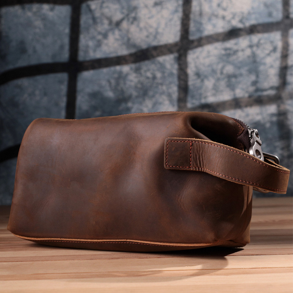 Мужская барсетка в винтажном стиле из натуральной кожи Vintage sale_15109 Коричневый Киев - изображение 10