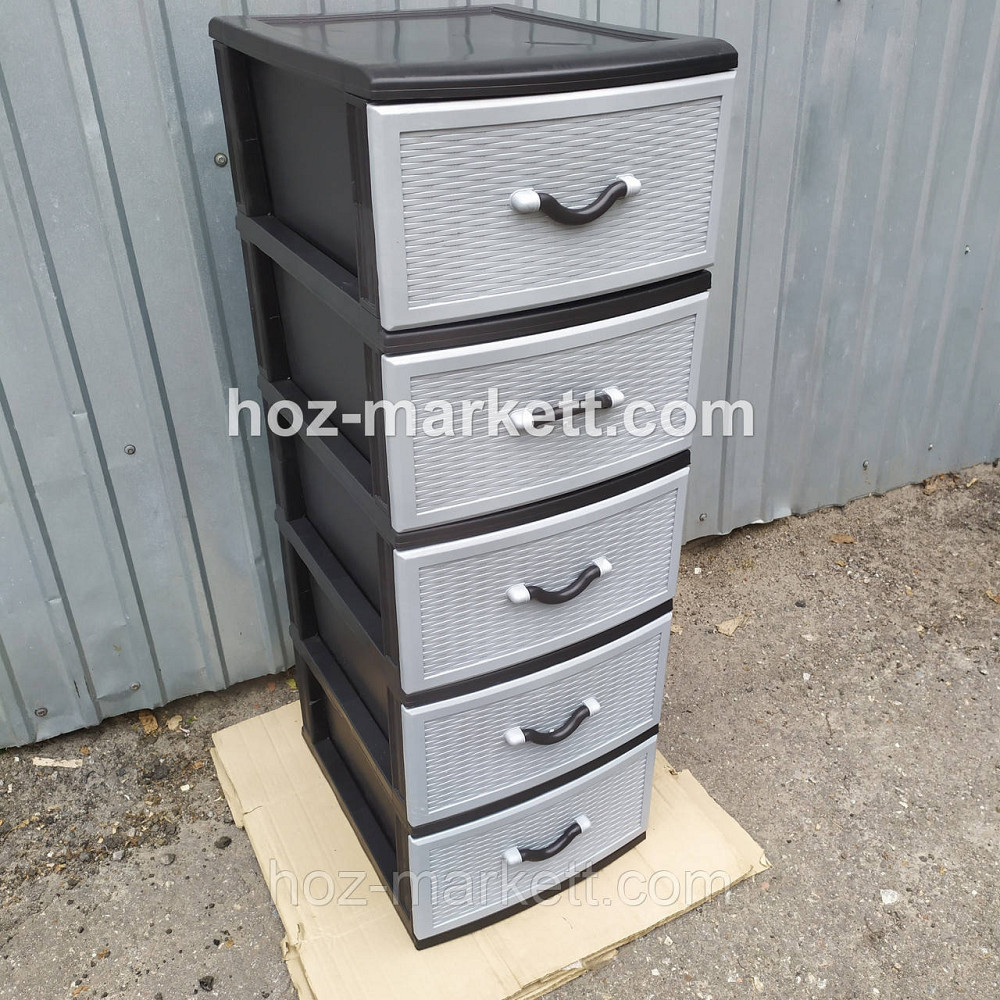 Пластиковый комод серый Стиль на 5 ящиков производства Украина Харьков - изображение 3