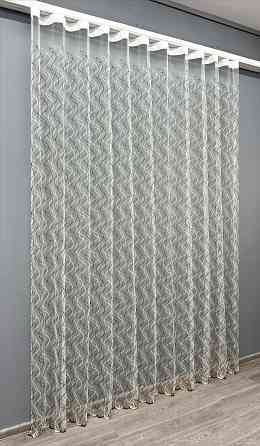 Тюль VR-Textil 1832т Фатин с вышивкой и люрексом Молочный с венге 300х270 см (40-190) Киев