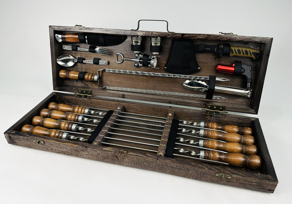 Подарунковий набір шампурів у дерев'яному кейсі ГРИЛЬ-2 HAPPY DAYS Тернопіль - фото 2