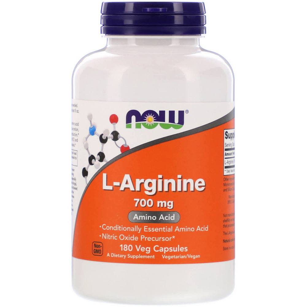 Л-Аргинин, L-Arginine, Now Foods, 700 мг 180 капсул Київ - фото 1