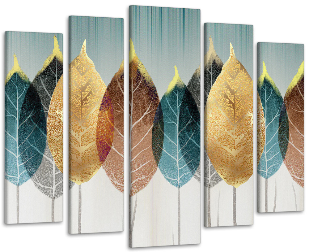 Модульна картина у вітальню / спальню Абстракція Листя Art-466_5 ( 80х118см ) Київ - фото 1