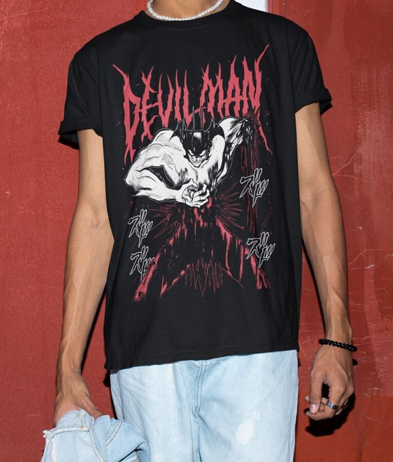 Футболка мужская аниме Девилман Крйбабй Аниме Акира оверсайз (S/M/L) Черний AnimeJ0948 Днепр - изображение 8