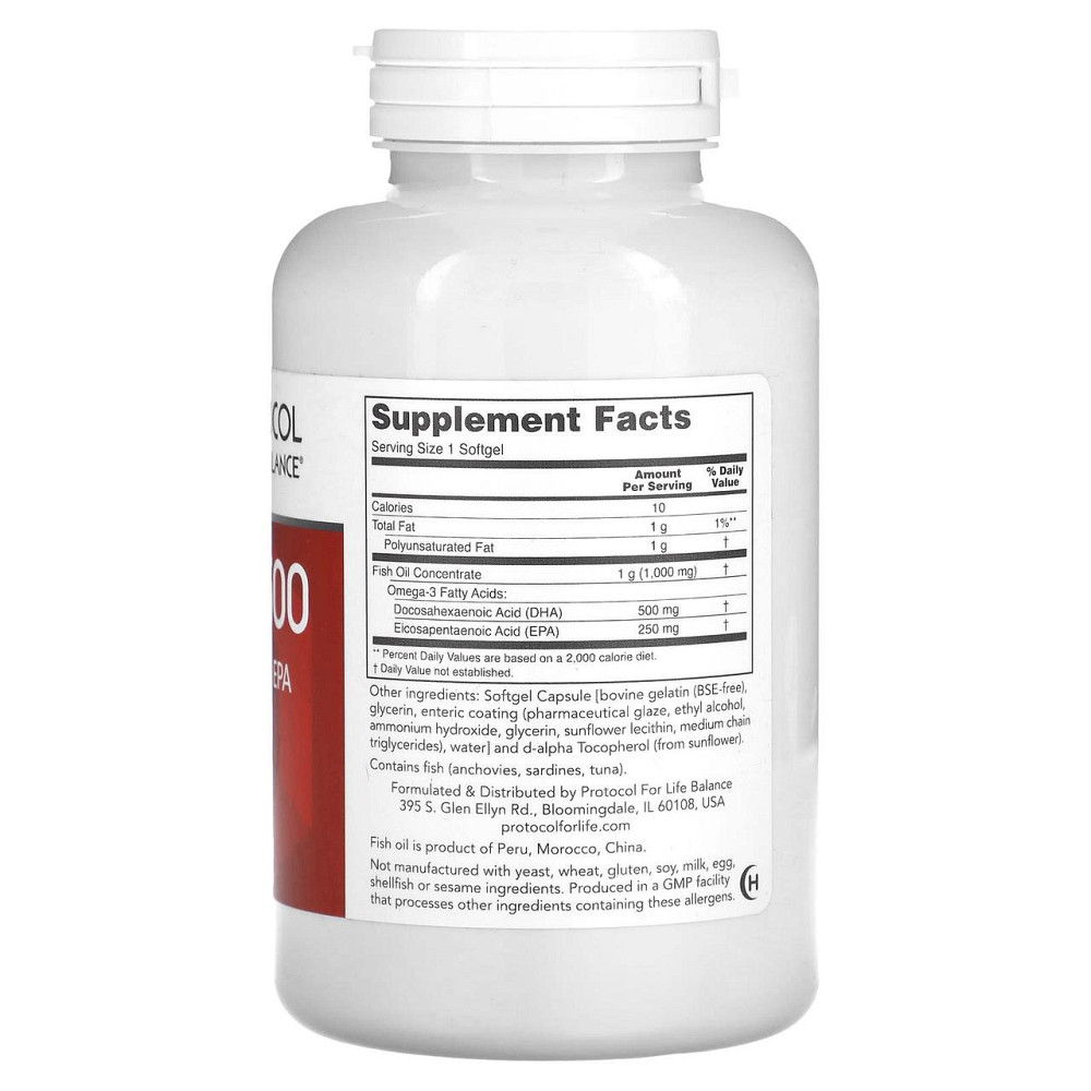 Докозагексаєнова кислота (ДГК) Protocol for Life Balance DHA-500, 120 капсул Київ - фото 2