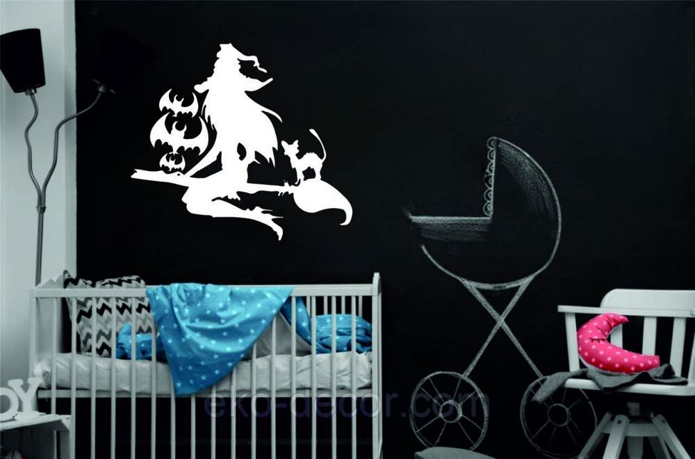 Декоративне настінне Панно «Відьма на мітлі», Декор на стіну 50*44 см, Білий Київ - фото 10