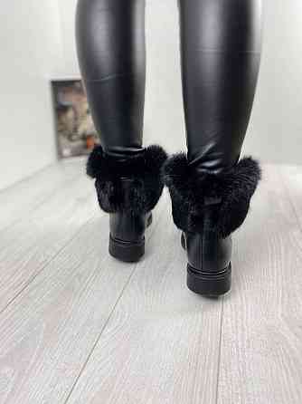 Injers Черевики жіночі INJERS чорні натуральна шкіра зима висота 14см (619-43) Коломыя