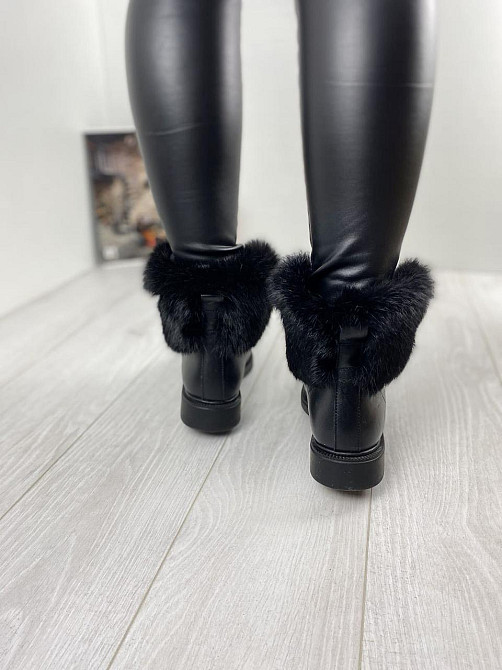 Injers Черевики жіночі INJERS чорні натуральна шкіра зима висота 14см (619-43) Коломыя - изображение 2