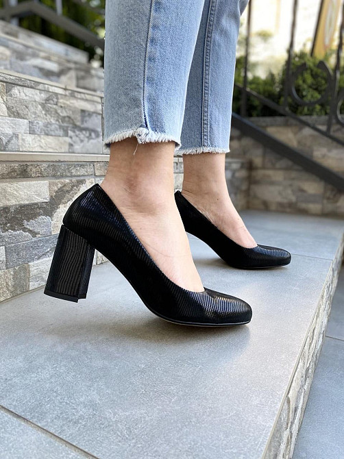 Stepter Туфлі жіночі STEPTER чорні натуральна шкіра каблук 7 см розмір 39 (3867) Коломыя - изображение 1