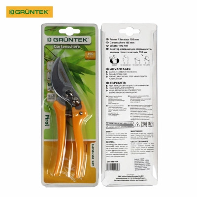 Секатор Gruntek Pirol обводной, d 19мм, 195мм (295195019) Винница - изображение 3