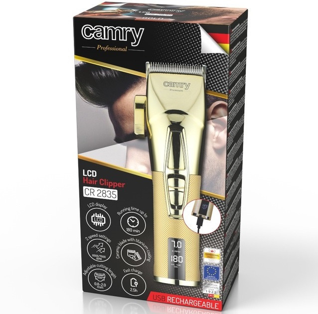 Аккумуляторная машинка для стрижки волос с дисплеем 8 насадок Camry CR (2835g) 100 Вт Нововолынск - изображение 10