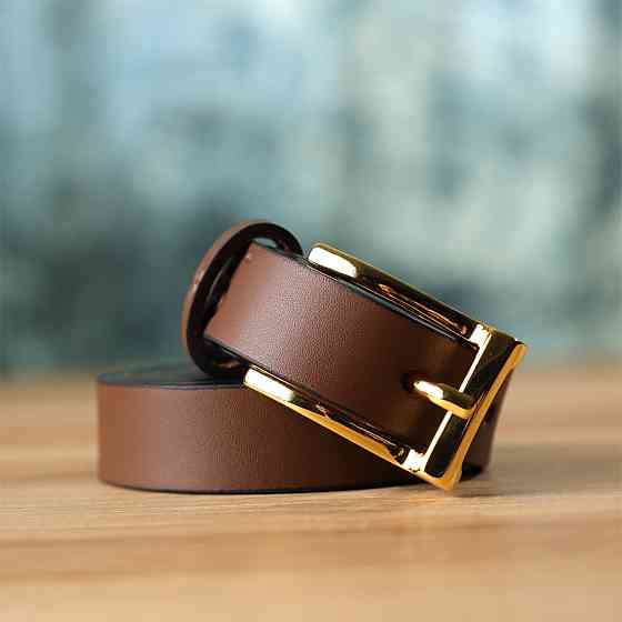 Модний вузький шкіряний ремінь для жінок GRANDE PELLE 22954 Світло-коричневий Київ