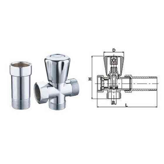 Кран вентильний для пральної машини SELBA 3/4″x3/4″x3/4″ з подовжувачем A7250 Луцк