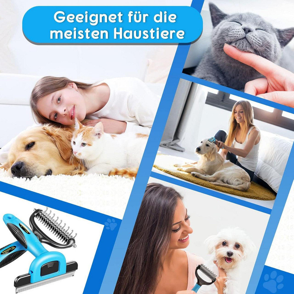 Щітка гребінець Wismika для собак і котів, підшерстя, 2в1, нержавійка, грумінг, антиколтун, для шерсті Київ - фото 3