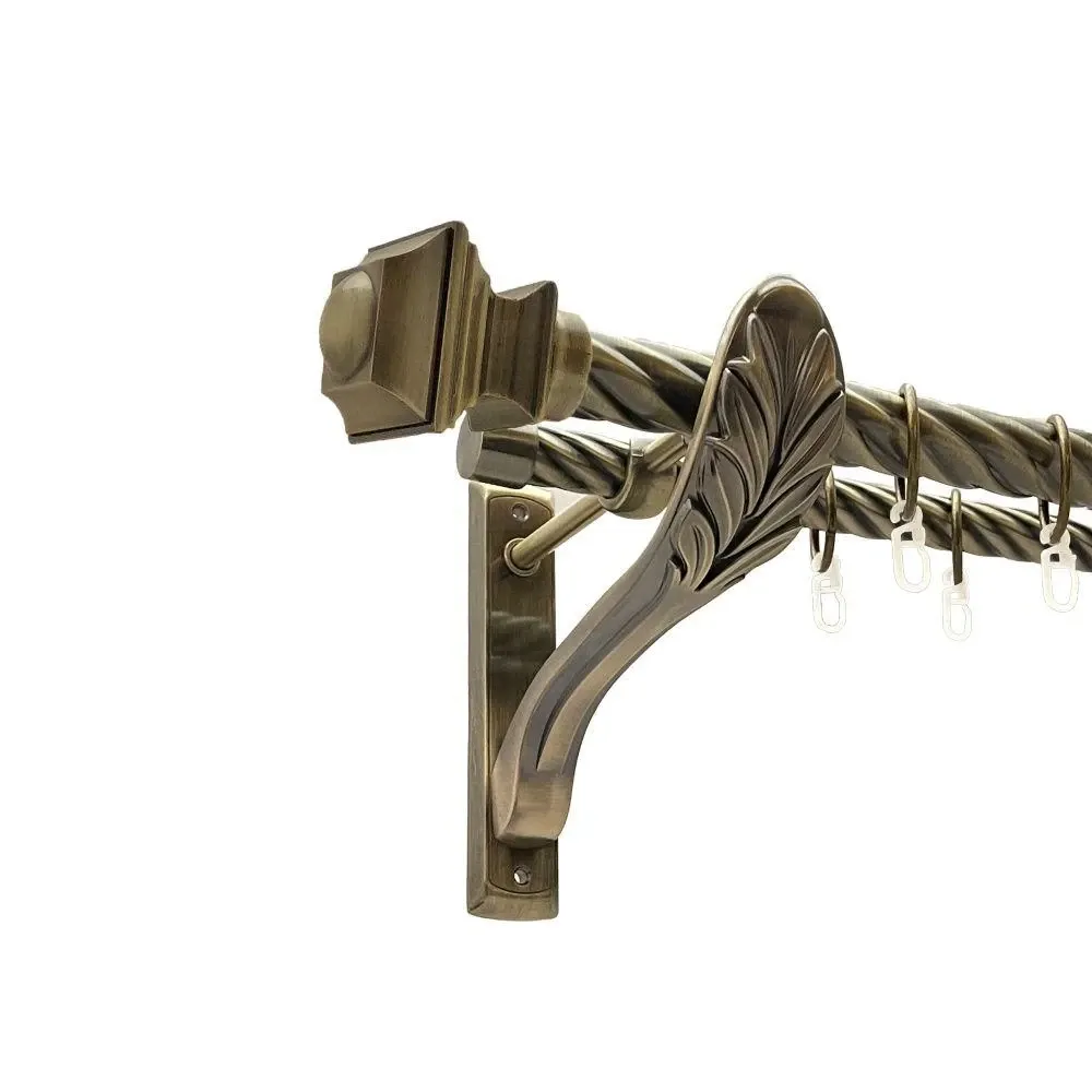 Карниз Orvit Борджеза металевий дворядний ретро скручена труба кільце металеве Антик 25\19 мм 200 см (00-00016415) Львів - фото 1