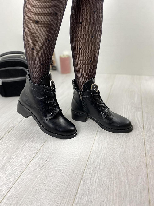 Черевики жіночі M.KRAFT чорні натуральна шкіра висота каблука 4см розмір 39 (2514) Коломыя - изображение 3