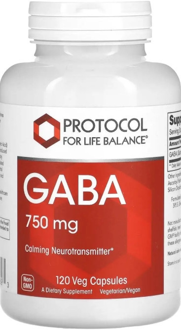 Гамма-аміномасляна кислота (Габа) Protocol for Life Balance GABA 750 мг 120 капс Київ - фото 1