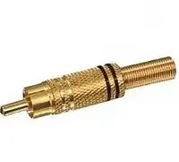Штекер RCA метал. gold, з пружиною, діам.-6.5м, чорний Полтава