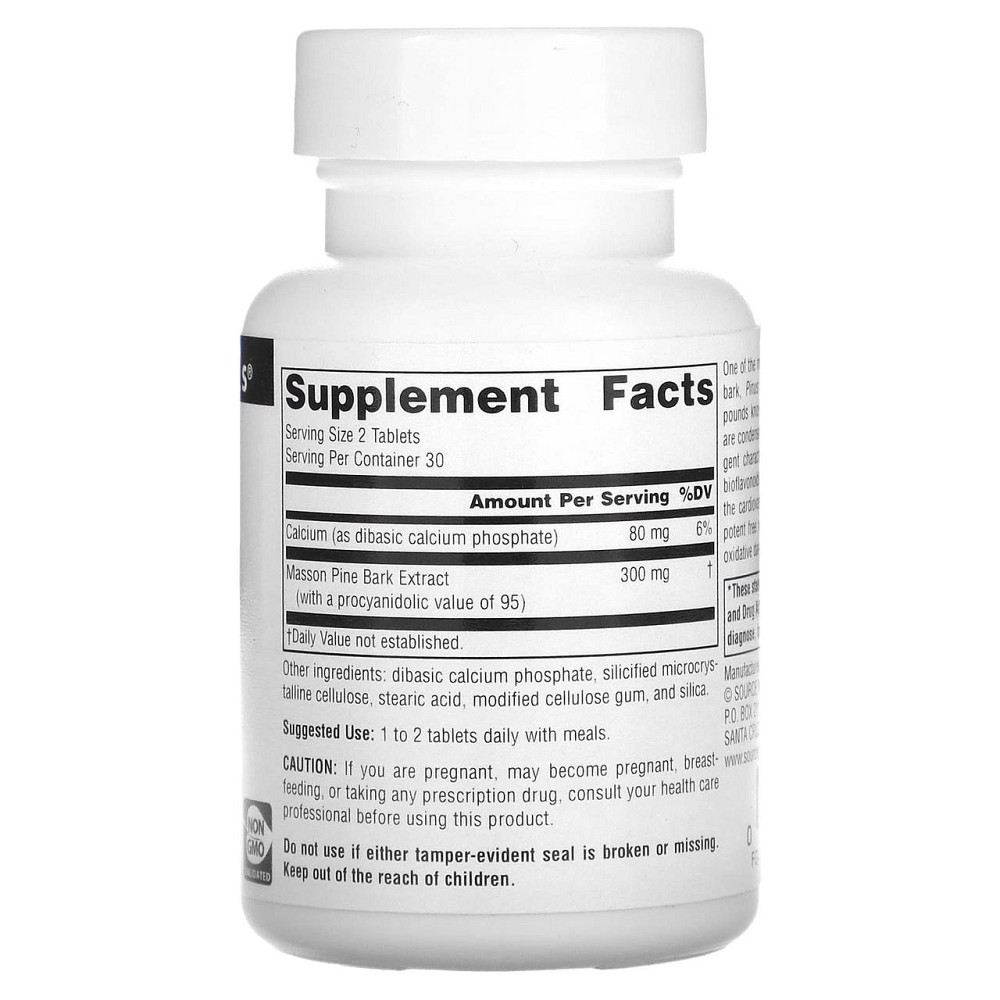 Пикногенол Экстракт сосны Source Naturals Pine Bark Extract 150 мг 60 таблеток Киев - изображение 2