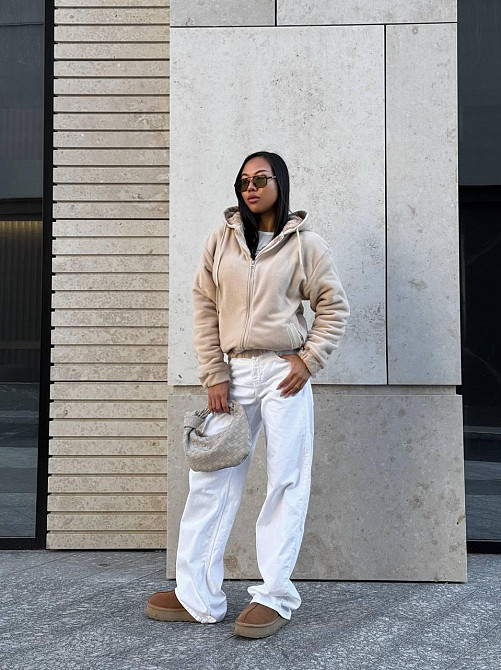 Женская теплая повседневная худи с молнией флис + Тедди Одесса - изображение 2