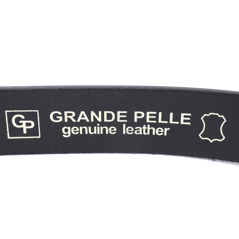 Брючний ремінь для чоловіків з натуральної шкіри GRANDE PELLE 11674 Чорний Київ - фото 6