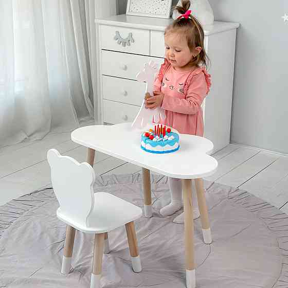 Детский столик и стульчик для занятий и игр, детские столы и стулья для детского сада Стол тучка и стульчик Киев