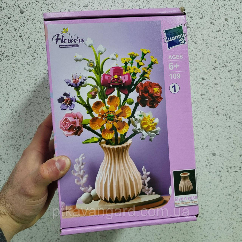 Конструктор блоковий букет квітів у вазі 735 деталей квіти 8 шт Хмельницький - фото 5