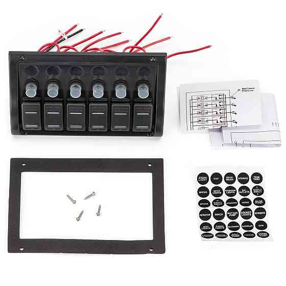 Панель на 6 переключателя (1 под сигнал) Тайвань 10016-BK Черкассы