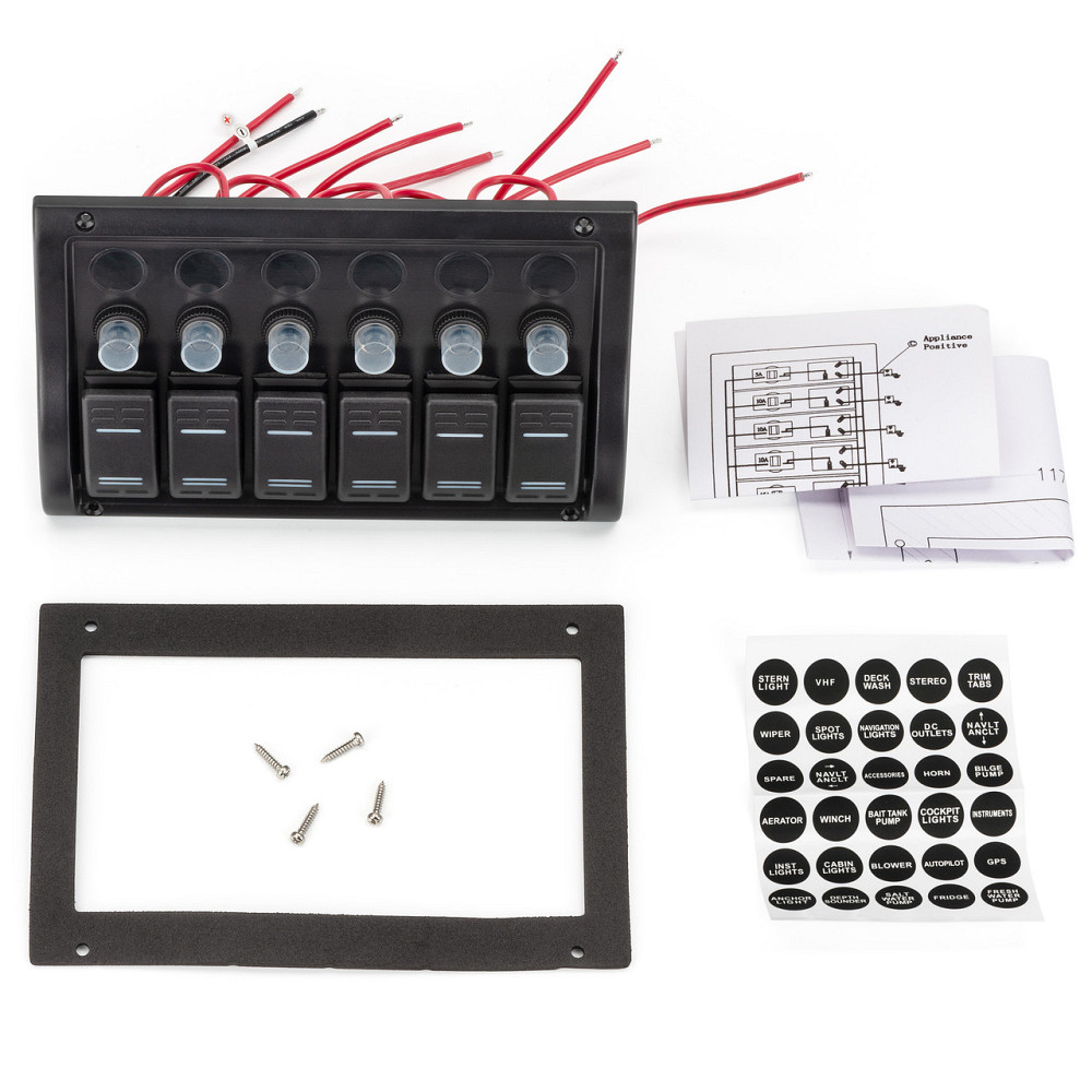 Панель на 6 переключателя (1 под сигнал) Тайвань 10016-BK Черкассы - изображение 2