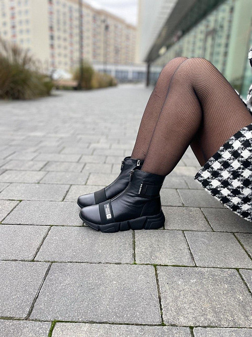 Черевики жіночі VLADEKS чорні натуральна шкіра 37р.-24см. висота 13см. (3908) Коломыя - изображение 4