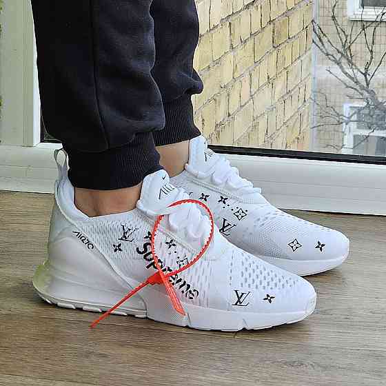 Кроссовки Nike 270 Мужские Белые Найк с Амортизацией Тканевые (размеры: 40,41,42,43,44,45) - 011 Днепр