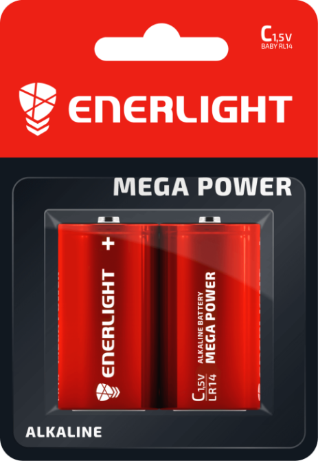 Батарейка міні бочка ENERLIGHT MEGA POWER C 1.5V блістер 2 шт. Рівне - фото 1