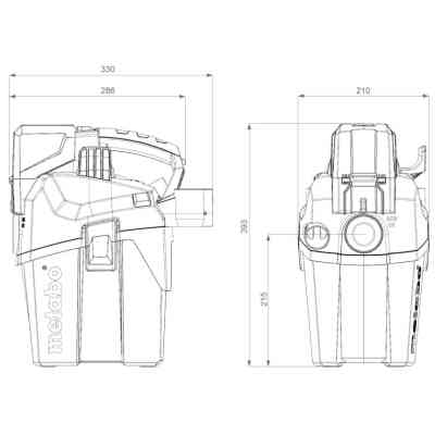 Пылесос строительный Metabo аккумуляторный AS 18 HEPA PC COMPACT, 18V, 6л, 2100л/мин, 3.8кг (без АКБ и ЗУ) (602029850) Винница
