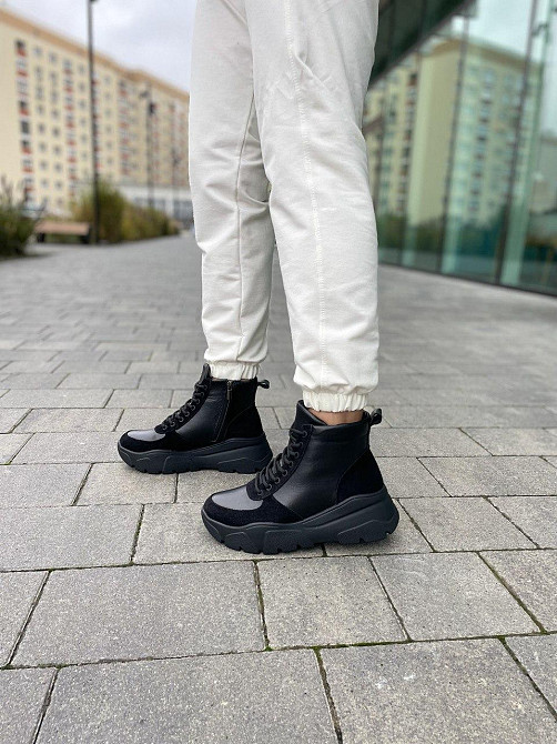 Dino Vittorio Черевики жіночі Dino Vittorio чорні шкіра+замша натуральна зимові размеры 36-39 ( Коломия - фото 9