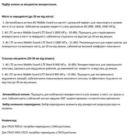Спрямована антена Mobile Guard 4G LTE 900 МГц 10 dBi з 10 м кабеля (7005476) Київ