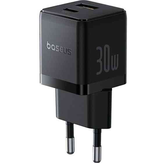 Мережевий зарядний пристрій Baseus Palm Fast Charger C+U 30W EU Cluster Black Одеса