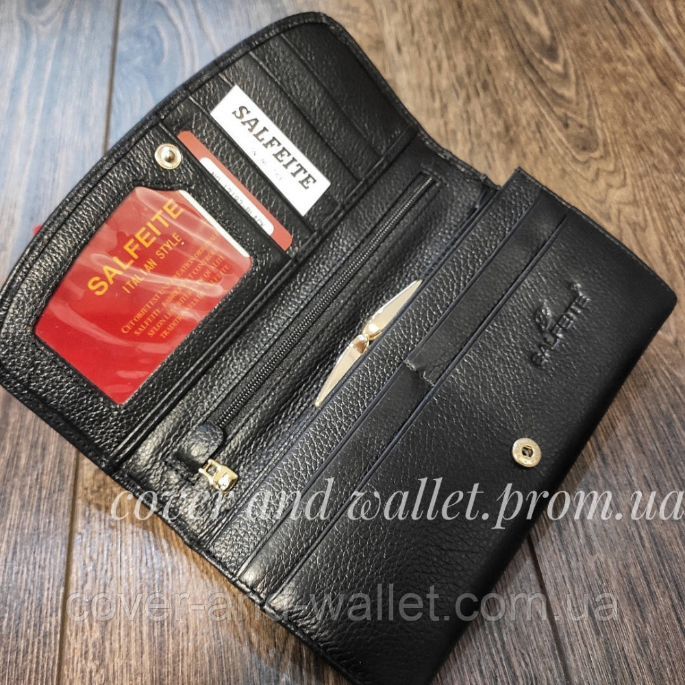 Стильний жіночий гаманець із великим бантом із натуральної шкіри Salfeite Київ - фото 3