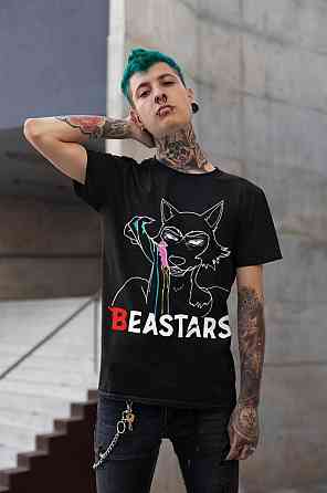Футболка для хлопчика з аніме принтом Беастарс Легосхі Беастарс Гірл оверсайз (зріст від 165 до 180) Чорний AnimeJ0343m Дніпро