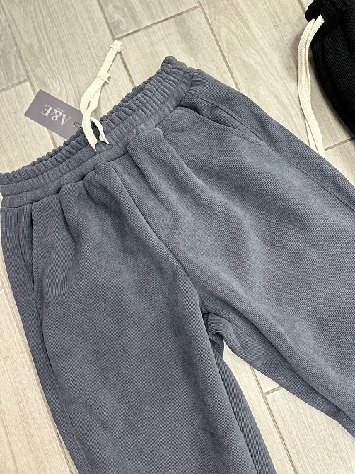 Чоловічі базові теплі штани з вельвету на флісі Графіт, 50 Одеса - фото 4