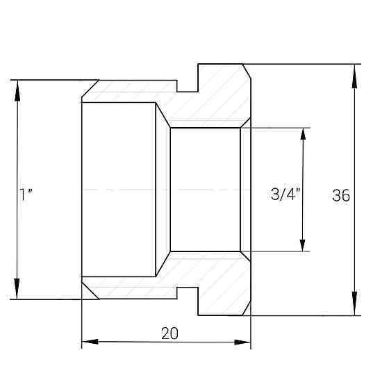 Футорка 1″х3/4″ЗВ нікельована NF543S OPTIMUM Киев